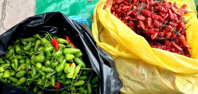 Fresh chiles at market